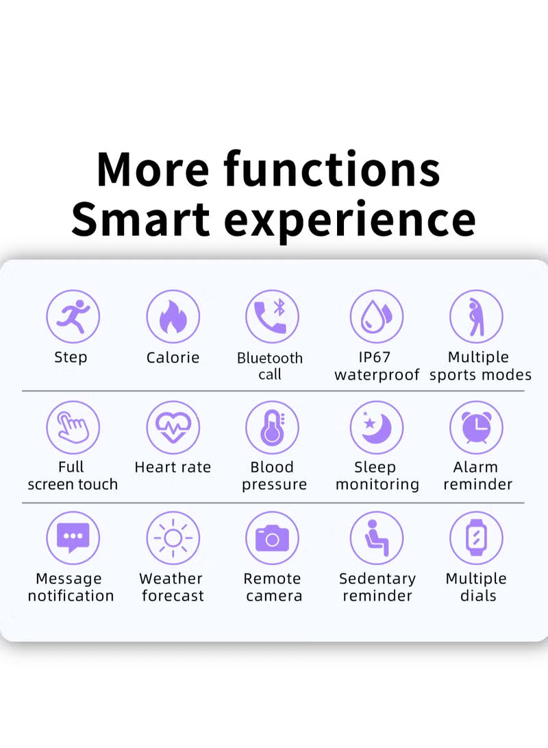 Smart Watch 1.28 inch Full Touch Screen Sport Tracker Watch Waterproof Bluetooth Silicone Strap Blue for Men Women