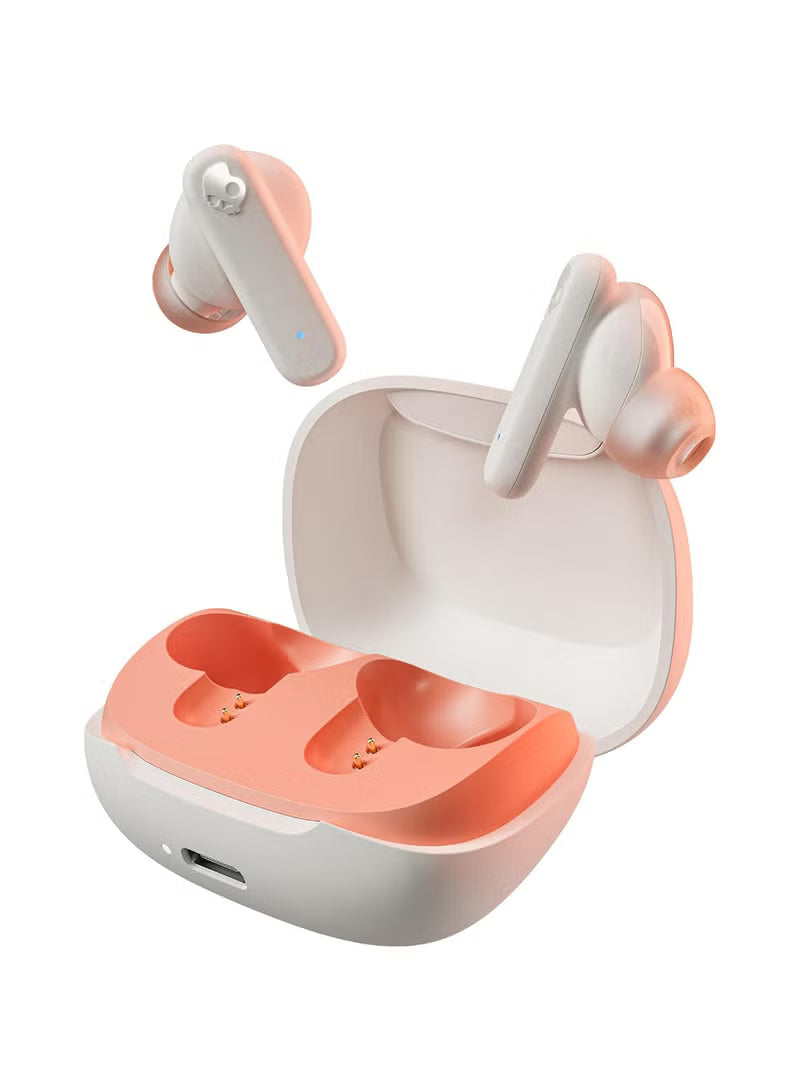 Smokin' Buds in-Ear Wireless Earbuds, 20 Hr Battery, 50% Renewable Plastics, Microphone, Works With iPhone Android And Bluetooth Devices And More Bone/Orange Glow