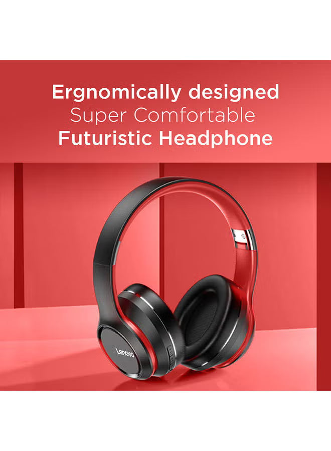 HD200 Bluetooth Over-Ear Headphones Black/Red