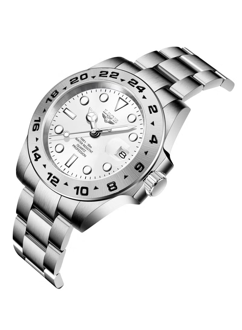 Men's Metal Strap Date Display Watches Business Classic Waterproof Luxury Wristwatches for Men